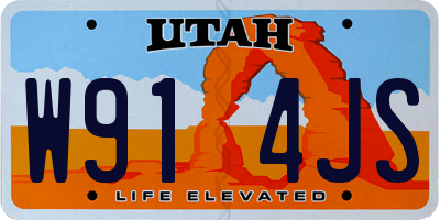 UT license plate W914JS