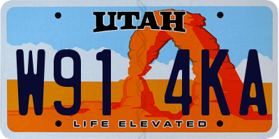 UT license plate W914KA