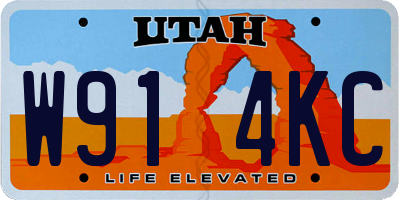 UT license plate W914KC