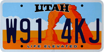 UT license plate W914KJ