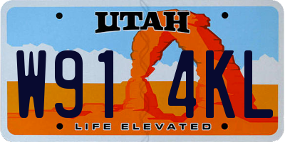 UT license plate W914KL