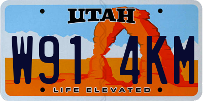 UT license plate W914KM