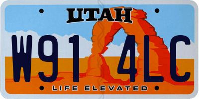 UT license plate W914LC