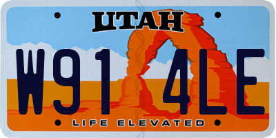 UT license plate W914LE