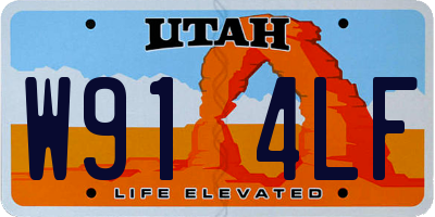 UT license plate W914LF