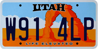 UT license plate W914LP
