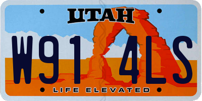 UT license plate W914LS