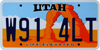 UT license plate W914LT