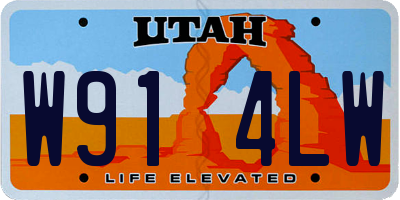 UT license plate W914LW