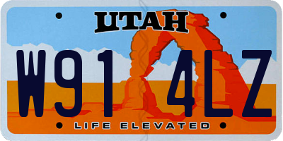 UT license plate W914LZ