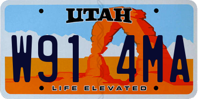 UT license plate W914MA
