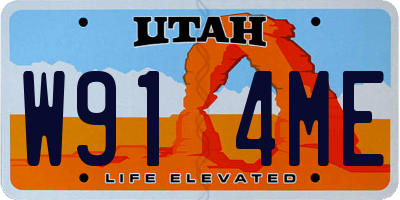 UT license plate W914ME
