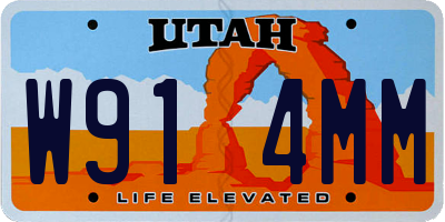 UT license plate W914MM