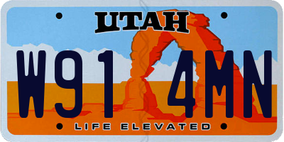 UT license plate W914MN