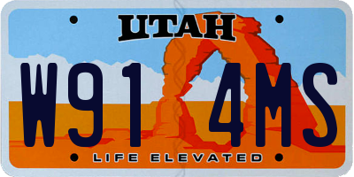 UT license plate W914MS