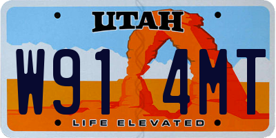 UT license plate W914MT