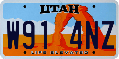 UT license plate W914NZ