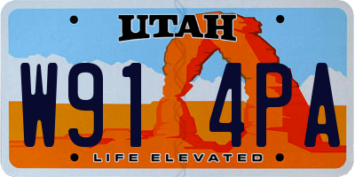 UT license plate W914PA