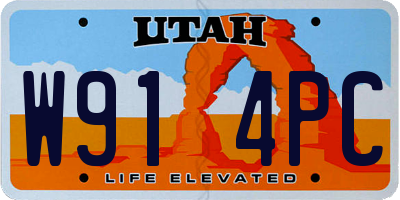 UT license plate W914PC