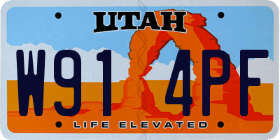 UT license plate W914PF