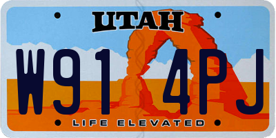 UT license plate W914PJ