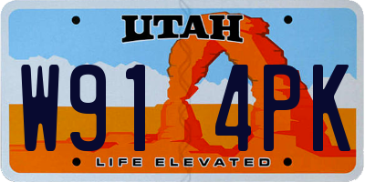 UT license plate W914PK