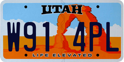 UT license plate W914PL
