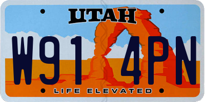 UT license plate W914PN