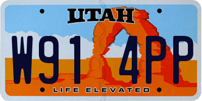 UT license plate W914PP