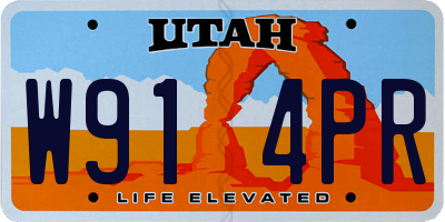 UT license plate W914PR