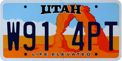 UT license plate W914PT