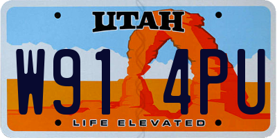 UT license plate W914PU