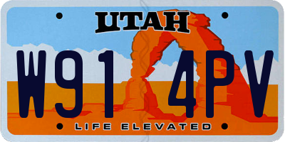 UT license plate W914PV