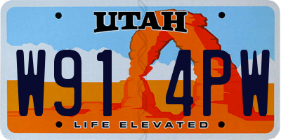 UT license plate W914PW