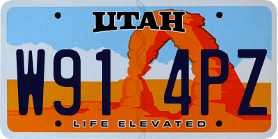 UT license plate W914PZ