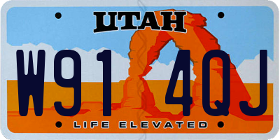 UT license plate W914QJ