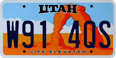 UT license plate W914QS