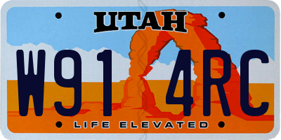 UT license plate W914RC