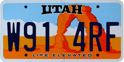 UT license plate W914RF