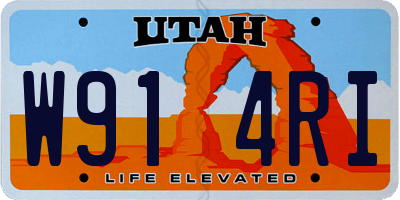 UT license plate W914RI