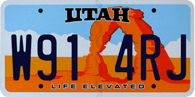 UT license plate W914RJ