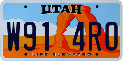 UT license plate W914RO