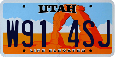 UT license plate W914SJ