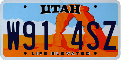 UT license plate W914SZ