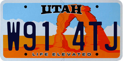 UT license plate W914TJ