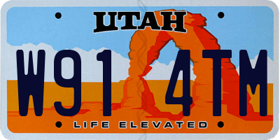 UT license plate W914TM