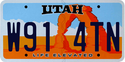 UT license plate W914TN