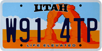 UT license plate W914TP
