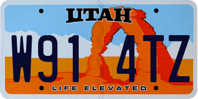 UT license plate W914TZ