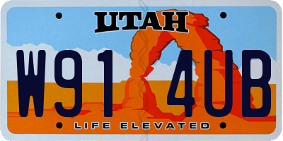 UT license plate W914UB